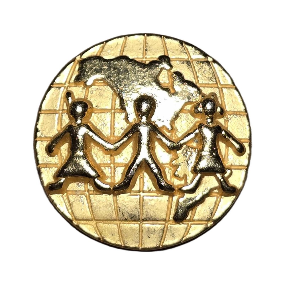 Children Of The World Globe Friendship Peace Lapel Vest Hat Pin K23